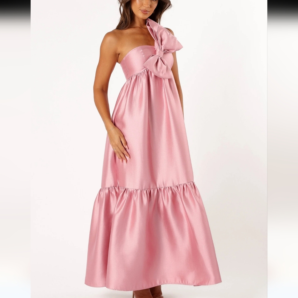 Petal & Pup Pink One Shoulder Bow Dress